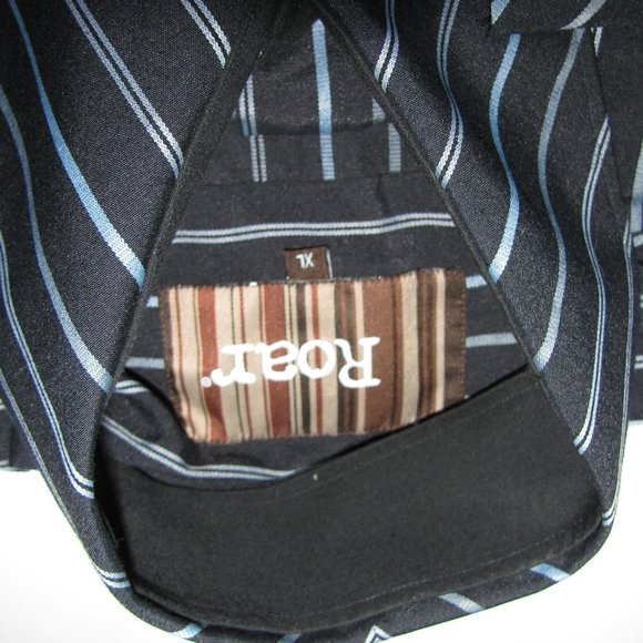 Roar Long Sleeve Black Striped Mens XL - Picture 4 of 7